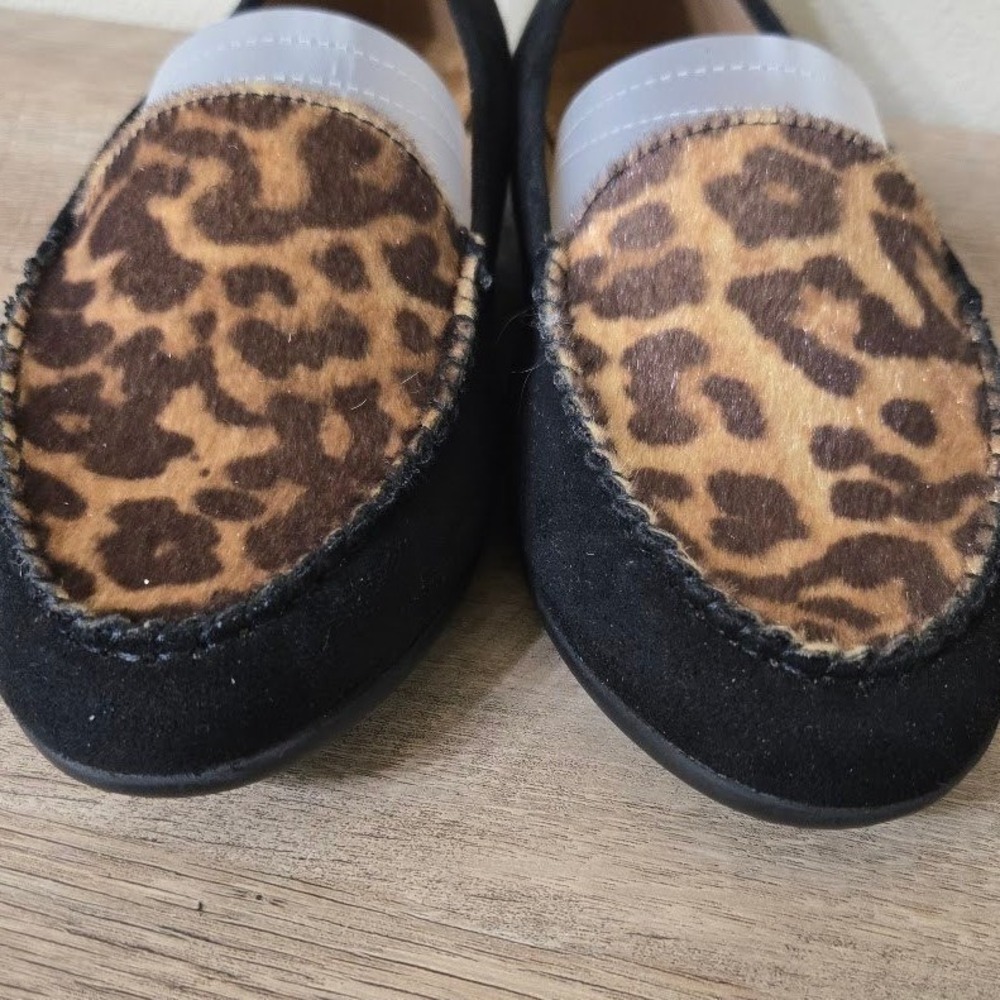 Comfortview Womens Joanna Leopard Print Faux Suede Loafers Work Casual 10.5W - Picture 7 of 8